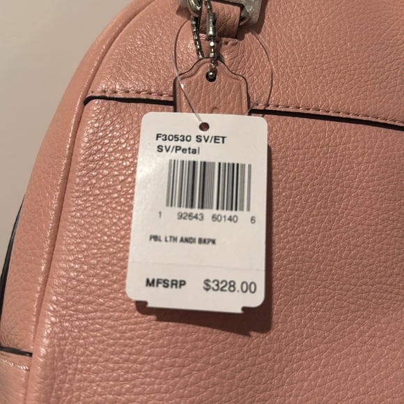Coach pink pebbled leather “Andi” backpack NWT. - Picture 5 of 8